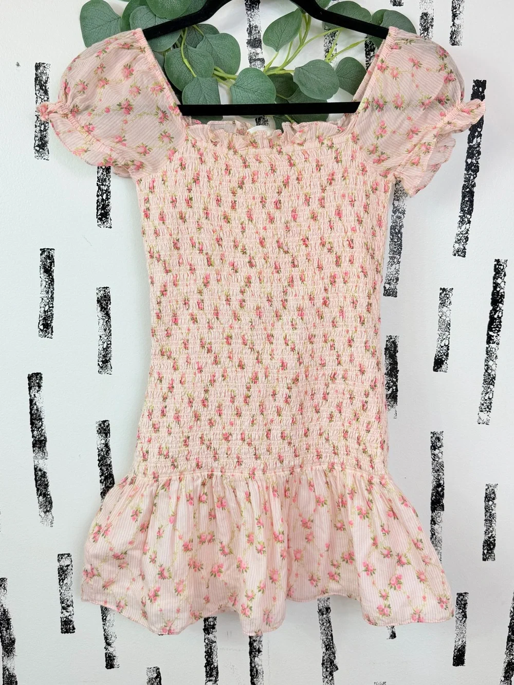 LoveShackFancy Tween Mosa Smocked Cotton Floral Dress- Cherry Kisses- Size 10Y
